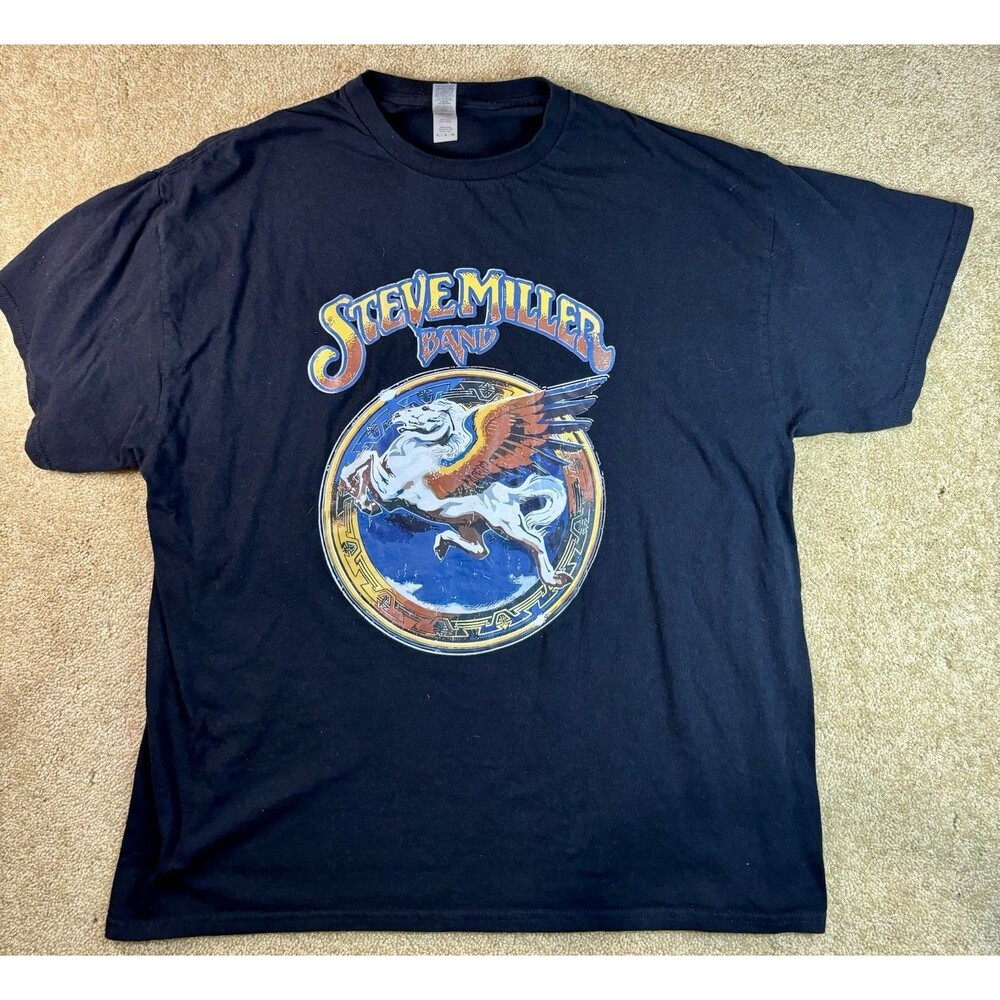 Steve Miller Band T Shirt Mens XL Black Book of Dreams Pegasus Rock Black
